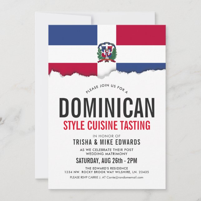 Cocina Dominicana | Invitación de marca de fiesta (Anverso)