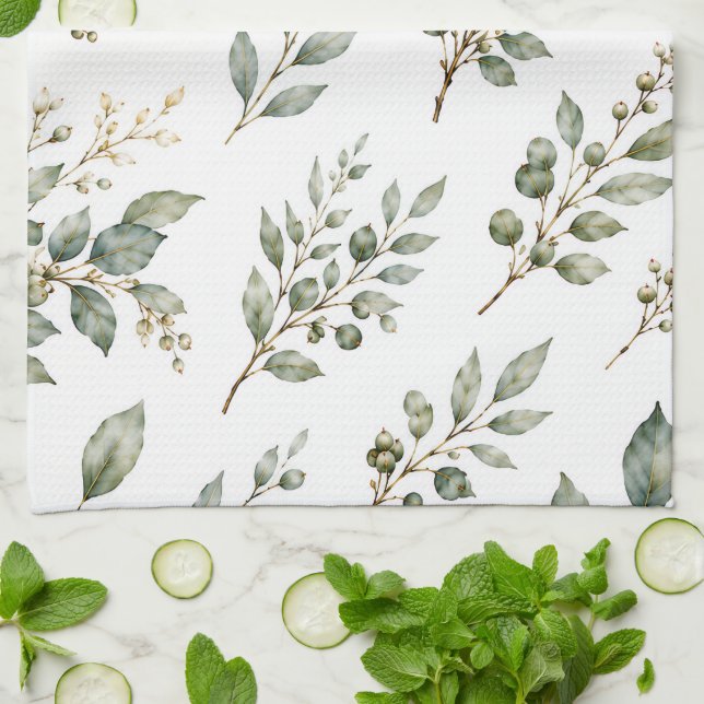 Cocina Elegante paño de té botánico (Doblado)