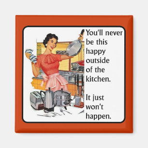 Cocina Feliz Imán Divertido Humor