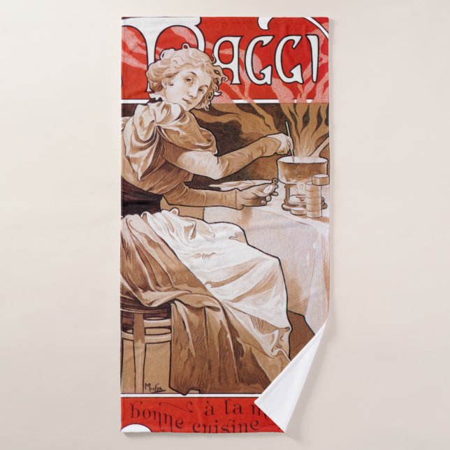 Cocina femenina, Alphonse Mucha (Toalla de baño)