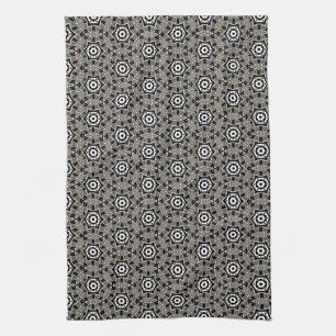 Cocina Gris+Círculo negro Hexagon Patrón de paño de cocin