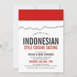 Cocina indonesia | Invitación blanca con marca de