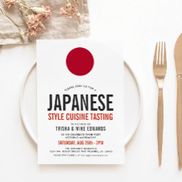 Cocina japonesa | Invitación blanca con marca de f