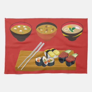 Cocina japonesa toalla de comida de 16" x 24"
