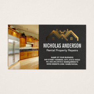 Cocina   Logotipo de bienes inmuebles de oro
