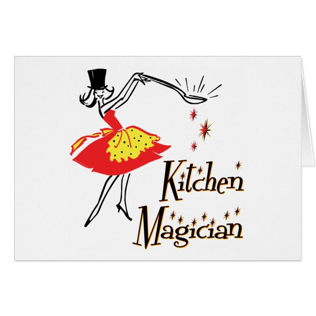 Cocina Magician Retro Cocinando Cartas de Arte (Anverso (Horizontal))