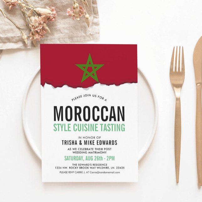 Cocina marroquí| Invitación blanca con marca de Fi (Subido por el creador)