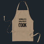 Cocina más sabrosa del mundo | Gracioso delantal b<br><div class="desc">Cocina Okayest del mundo | Gracioso delantal bbq para hombres. Regalo de barbacoa para los hombres. Cute idea de regalo de cumpleaños para papá,  tío,  abuelo,  hermano,  esposo,  hijo,  etc. Parones de barbacoa en amarillo y blanco beige. Tipografía vintage.</div>