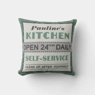 Cocina - nombre personalizado - almohada de lanzam