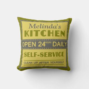 Cocina - nombre personalizado - almohada de lanzam