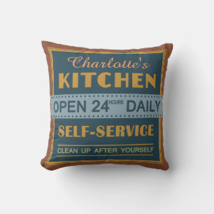 Cocina - nombre personalizado - almohada de lanzam