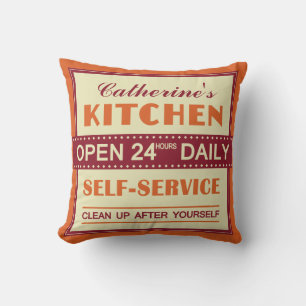 Cocina - nombre personalizado - almohada de lanzam