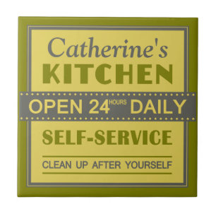 Cocina - nombre personalizado - azulejos de cerámi