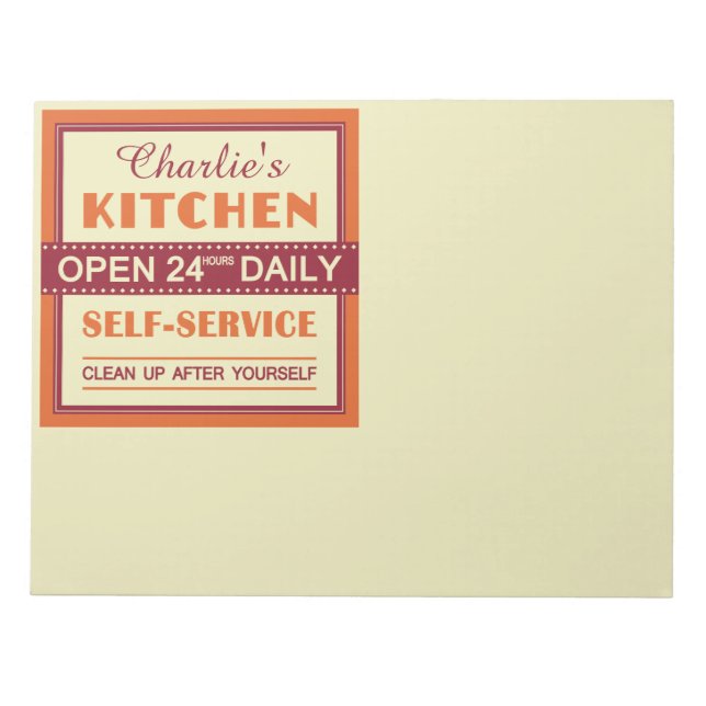 Cocina - nombre personalizado - bloc de notas (Frente)