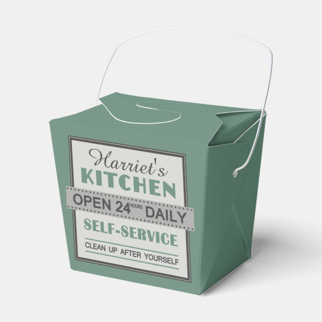 Cocina - nombre personalizado - cajas de favores (Front Side)