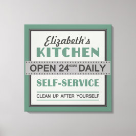 Cocina - nombre personalizado - impresión de lienz