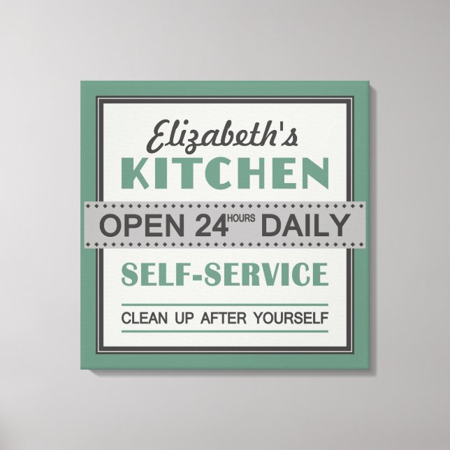 Cocina - nombre personalizado - impresión de lienz (Anverso)