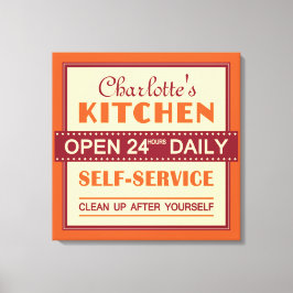 Cocina - nombre personalizado - impresión de lienz