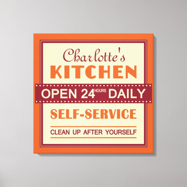 Cocina - nombre personalizado - impresión de lienz (Anverso)