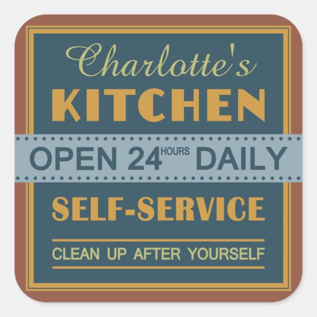 Cocina - nombre personalizado - pegatinas (Anverso)