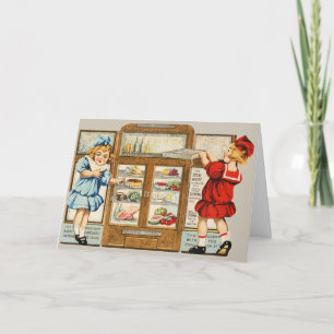 Cocina Retro Americana Anuncio con Dos Niñas