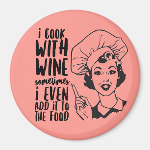 Cocina retro divertida con imán de vino