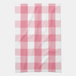 Cocina rosa y blanco con toallas de plástico