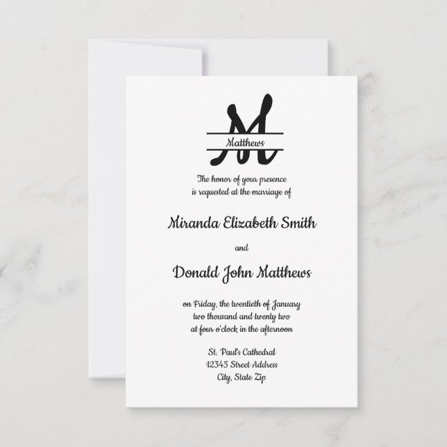Cocina sencilla y elegante - Invitación a la boda  (Anverso)