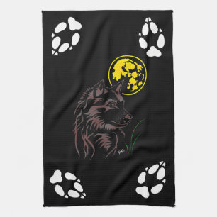 Cocina soñando cachorro de lobo paño de vajilla