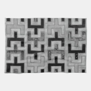 Cocina Tejido de paño negro africano con patrones geomé