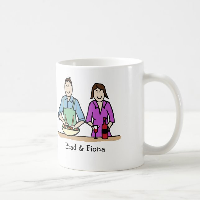 Cocinando los pares - taza personalizada del (Derecha)