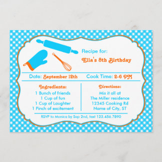 Cocinar la invitación de la fiesta de cumpleaños