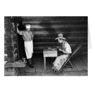 Cocinar viendo cartas de un vaquero