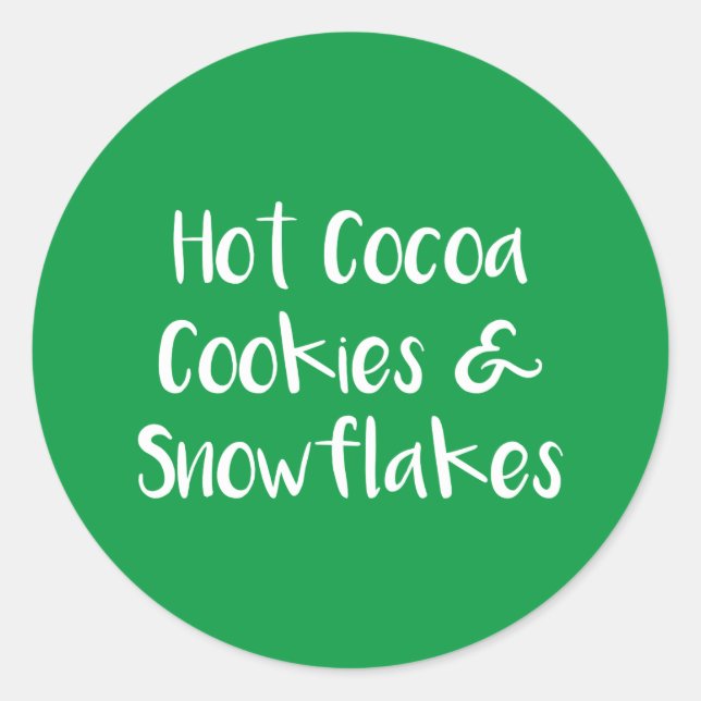 Cocinas calientes de cacao y Pegatinas con copos d (Anverso)