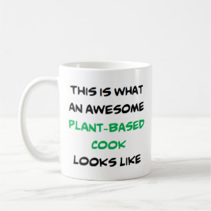 cocinero a base de plantas, taza de café impresion