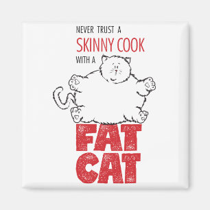Cocinero con el gato gordo - imán 2