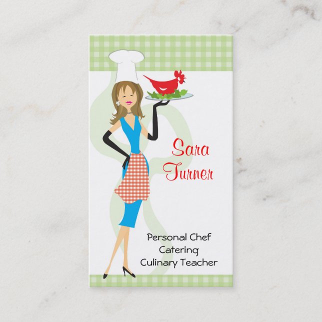 Cocinero de la comida que cocina la tarjeta de (Anverso)