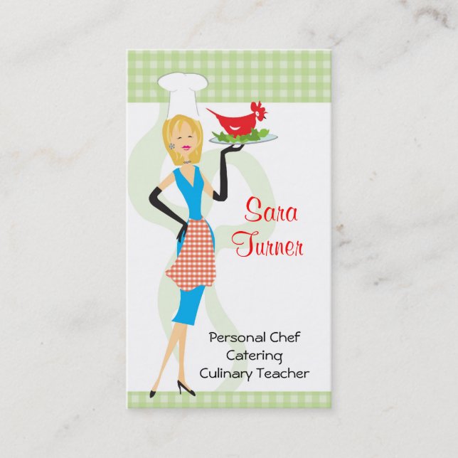 Cocinero de la comida que cocina la tarjeta de (Anverso)