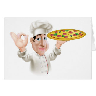 Cocinero feliz de la pizza