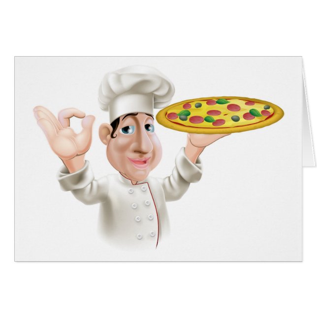 Cocinero feliz de la pizza (Anverso (Horizontal))