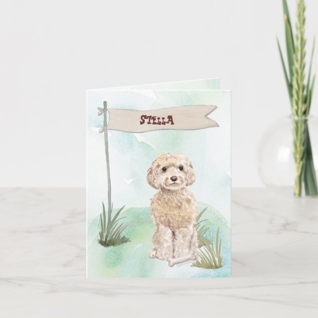 Cockapoo de Champán Felicidades por el Nuevo Perro (Anverso)