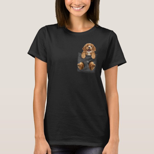 Cockapoo en la camiseta de los Chicas Pocket Dog (Anverso)