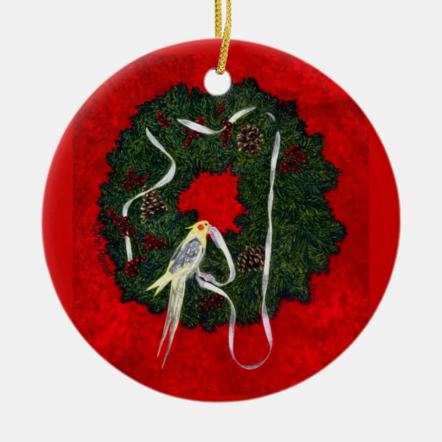 Cockatiel, ornamento del pájaro - "el pequeño (Frente)