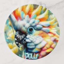 Cockatoo Bird Yellow Poppies Personalized