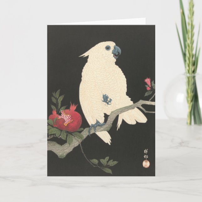 Cockatoo blanco - Tarjeta de saludo Bella Artes ja (Anverso)