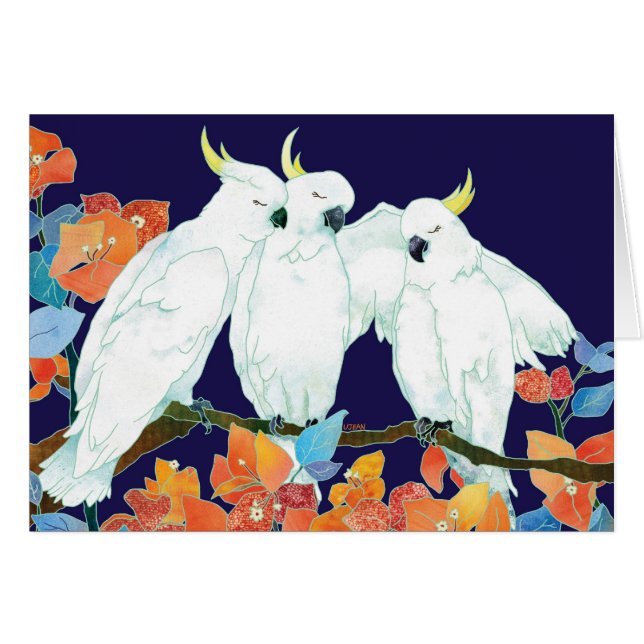 Cockatoos y Bougainvillea (Anverso (Horizontal))