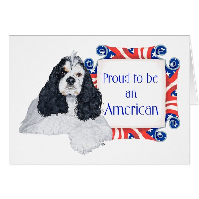 Cocker Spaniel Americano Patriótico (Anverso (Horizontal))