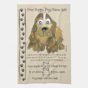 Cocker Spaniel Cartoon Dog Cita Toalla De Cocina
