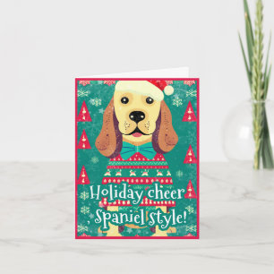 Cocker Spaniel con suéter feo de Navidad Alegre Di