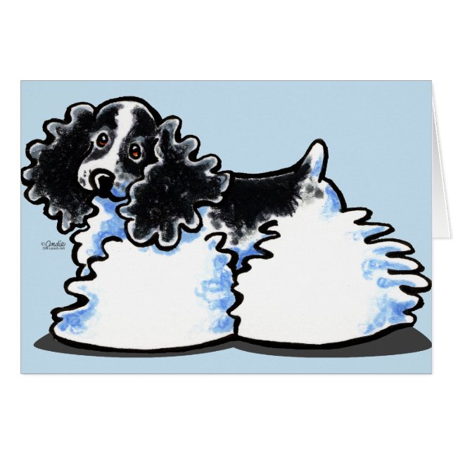 Cocker Spaniel del Partido Blanco Negro (Anverso (Horizontal))